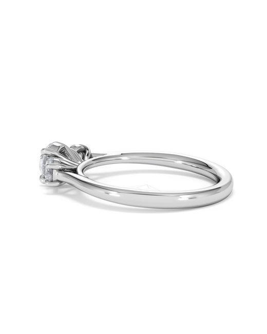 The Diamond Store White Evoke 3 Stone Round Cut Lab Diamond Ring 0.50Ct