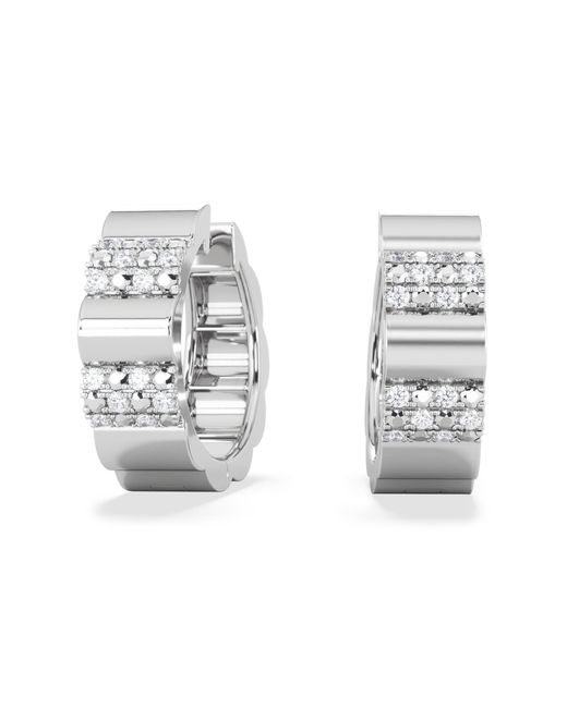 The Diamond Store Metallic Contour 0.18Ct Lab Diamond Huggie Earrings