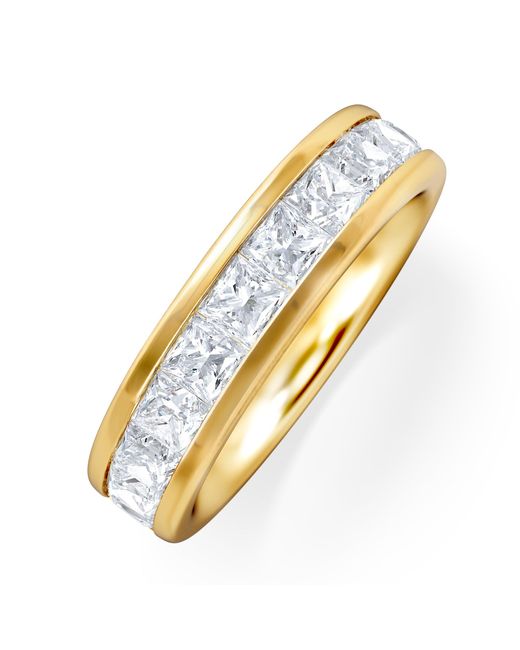 The Diamond Store Metallic Eterna Lab Diamond Princess Cut Half Eternity Ring 2.00Ct F/Vs