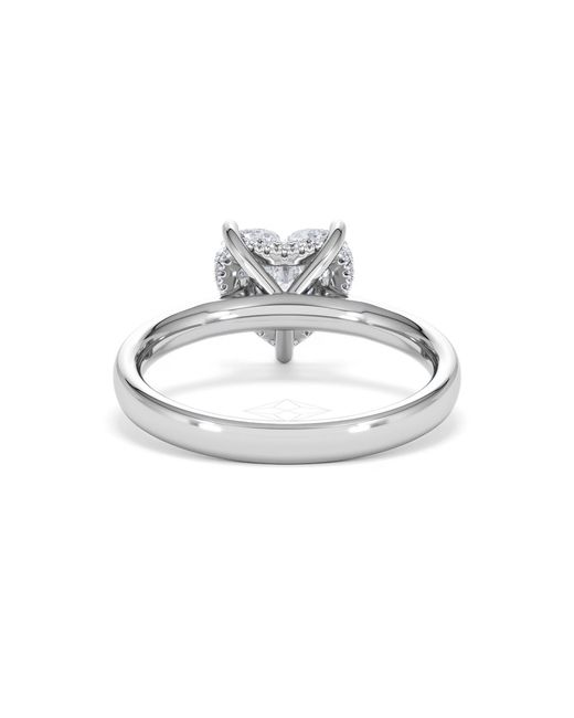 The Diamond Store White Amora Heart 2.09Ct Hidden Halo Lab Diamond Engagement Ring F/Vs Set