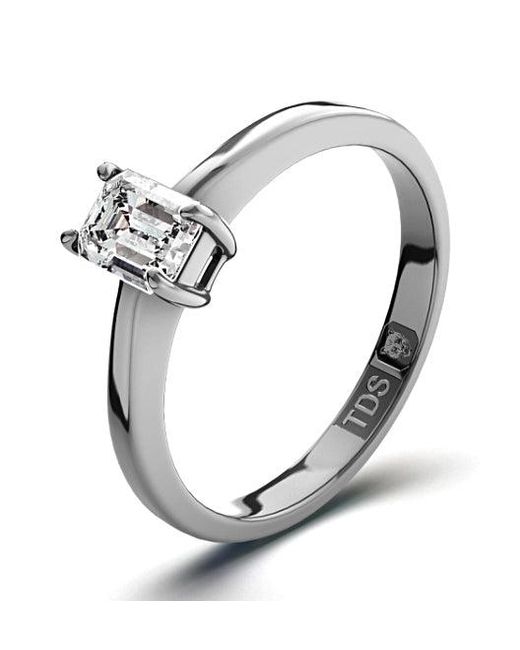 The Diamond Store Metallic Diamond Engagement Ring Emerald Cut 18K 0.25Ct-G-H/Si