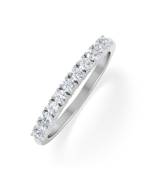 The Diamond Store White Half Eternity Ring 0.30Ct Lab Diamond 9K