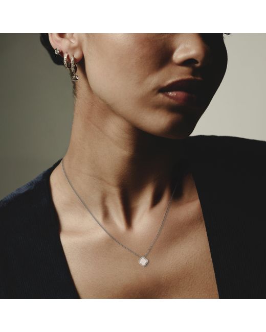 The Diamond Store Metallic Florence 0.06Ct Lab Diamond Halo Necklace