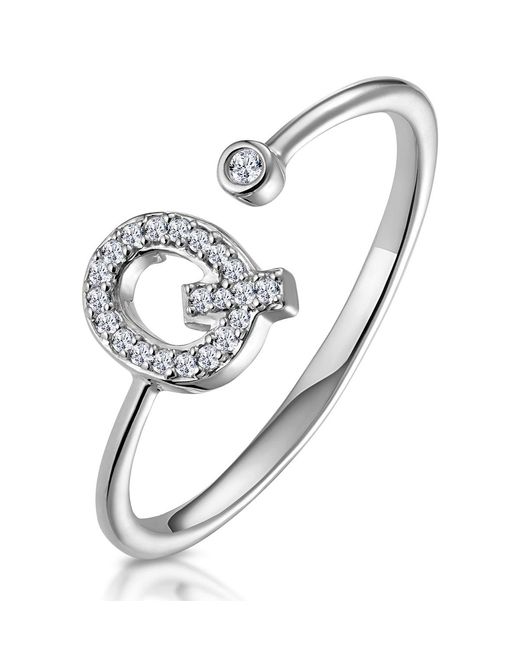 The Diamond Store Metallic Lab Diamond Initial 'Q' Ring 0.07Ct Set