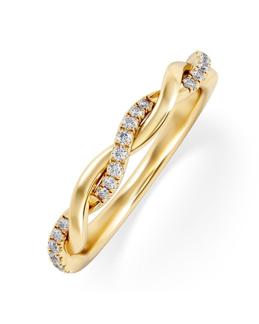 The Diamond Store Metallic Celia Twist Half Band 0.15Ct F/Vs Round Cut Lab Diamond Eternity Ring