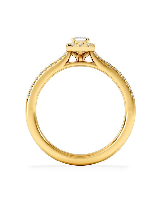 The Diamond Store Metallic Lumia Emerald Cut Lab Diamond Halo Ring 0.33Ct F/Vs