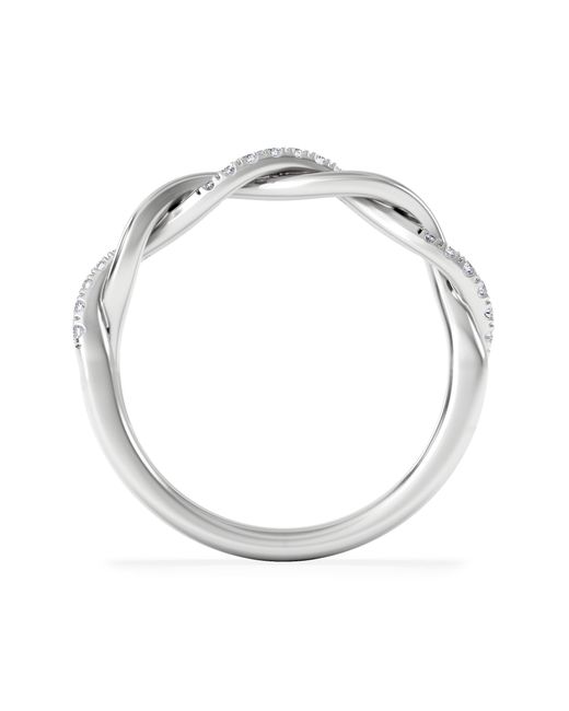 The Diamond Store White Celia Twist Half Band 0.15Ct F/Vs Round Cut Lab Diamond Eternity Ring