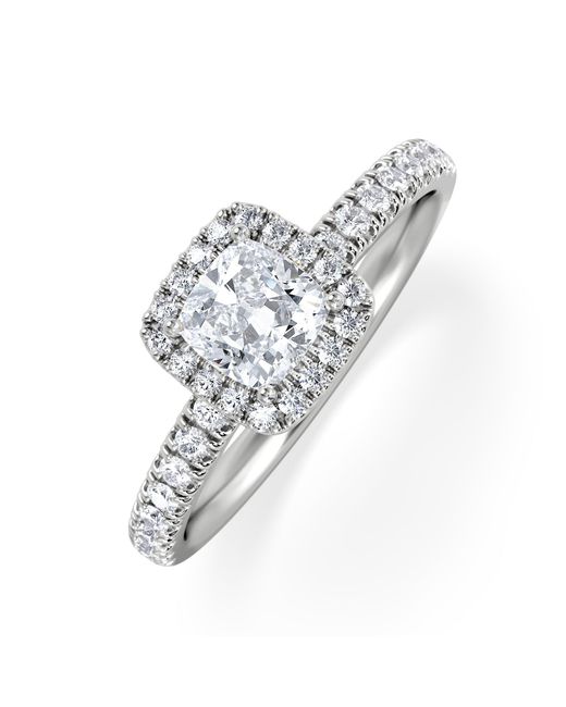 The Diamond Store White Beatrice Diamond Halo Engagement Ring