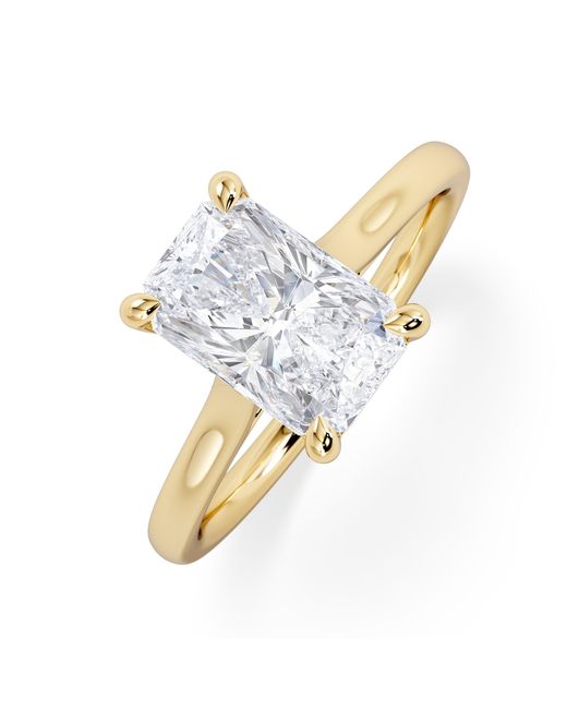 The Diamond Store Metallic Amora Radiant 2.00Ct Lab Diamond Engagement Ring F/Vs1 Set