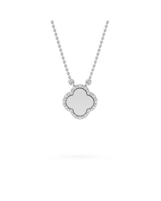 The Diamond Store Metallic Florence 0.06Ct Lab Diamond Halo Necklace