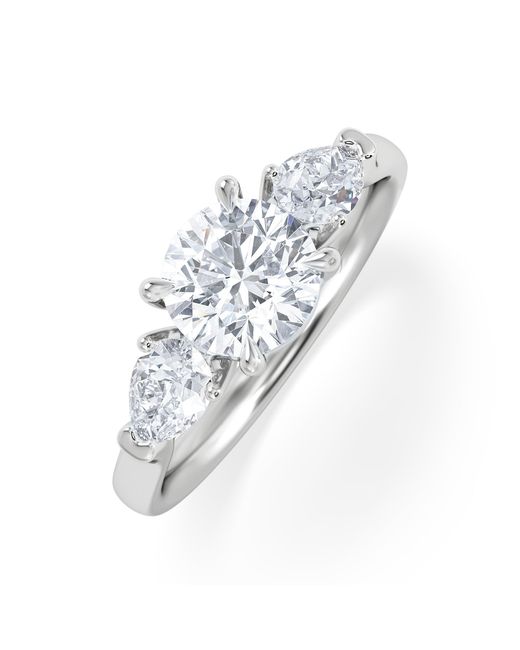 The Diamond Store White Adore 1.50Ct Round Cut Lab Diamond 3 Stone Engagement Ring