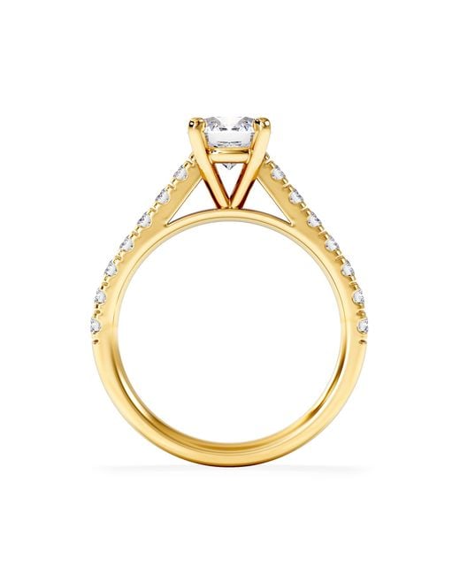 The Diamond Store Metallic Natalia Lab Diamond Engagement Side Stone Ring 18K 1.50Ct F/Vs1