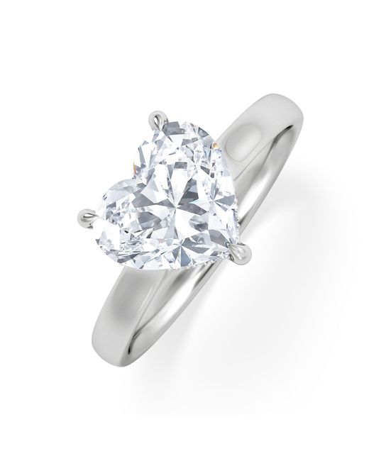 The Diamond Store White Amora Heart 2.09Ct Hidden Halo Lab Diamond Engagement Ring F/Vs Set