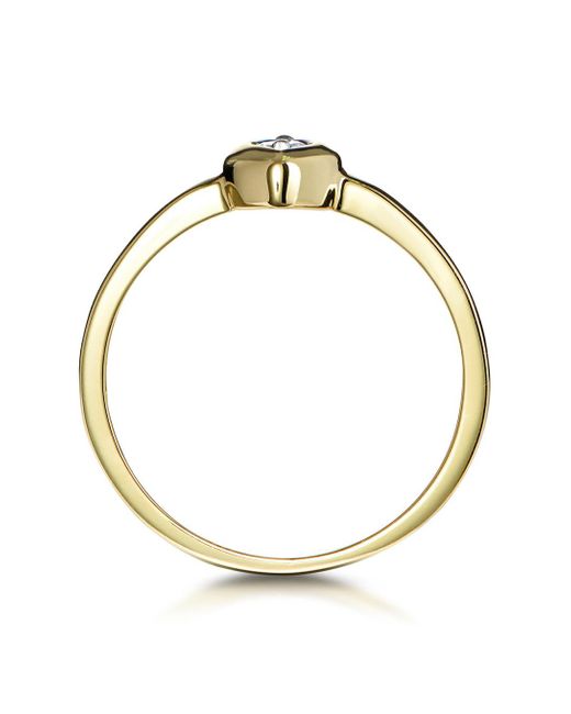 The Diamond Store Metallic Single Stone Diamond Apsis Ring