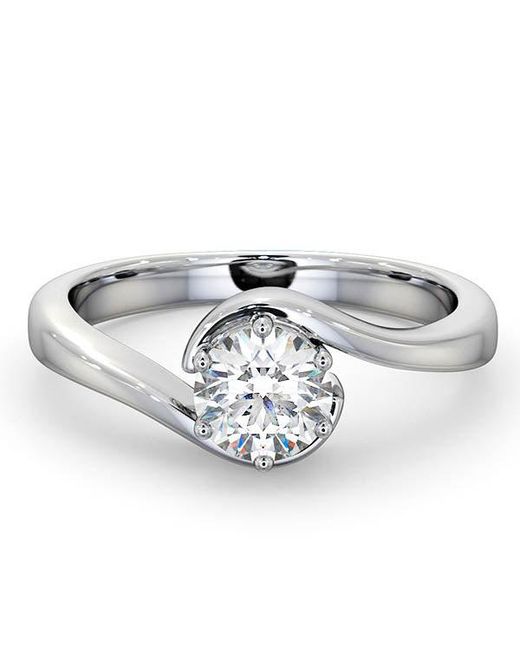 The Diamond Store Metallic Certified 0.70Ct Leah 18K Engagement Ring G/Si1