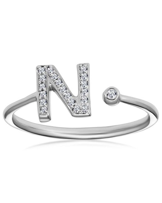 The Diamond Store Metallic Lab Diamond Initial 'N' Ring 0.07Ct Set