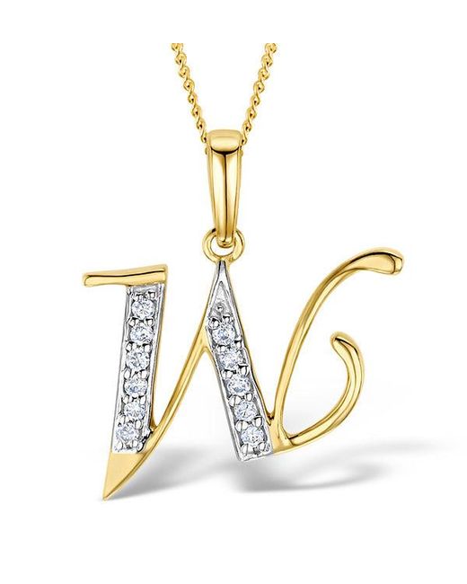 The Diamond Store Metallic Initial 'K' 0.05Ct Lab Diamond Pendant Necklace