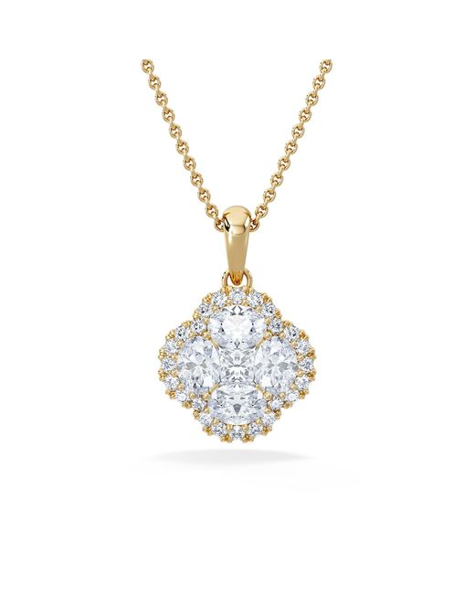 The Diamond Store Metallic Alegria 1.00Ct Lab Diamond Halo Pendant Necklace