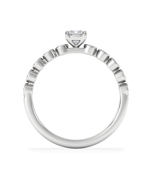 The Diamond Store White Entwine 0.30Ct Round Cut Lab Diamond Solitaire Engagement Ring With Side Stones