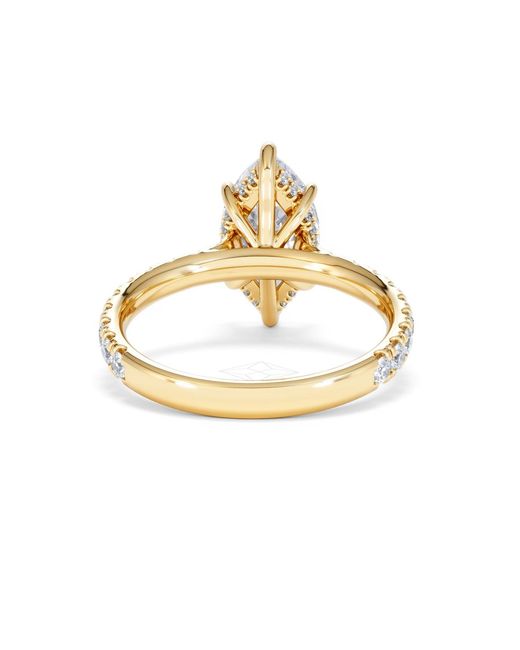 The Diamond Store Blue Amora Marquise 2.55Ct Hidden Halo Lab Diamond Engagement Ring With Side Stones Set