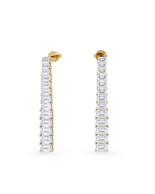 The Diamond Store White Luxe 7.00Ct Lab Diamond Drop Earrings With Igi Certified Emerald-Cut Diamonds