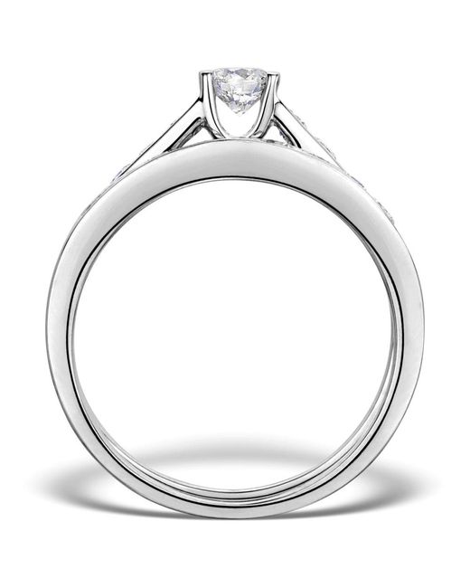 The Diamond Store Metallic Matching Diamond Engagement And Wedding Ring 0.88Ct