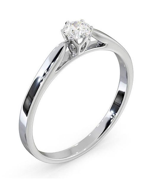 The Diamond Store Metallic Low Set Chloe Lab Diamond Engagement Ring 0.25Ct G/Si1 Platinum