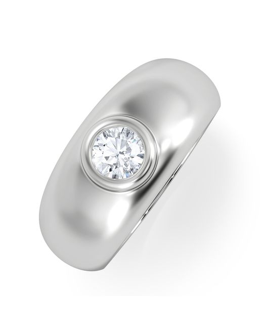 The Diamond Store White Lab Diamond Signet Ring 0.50Ct for men