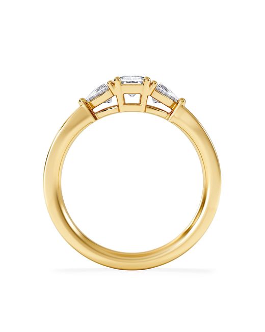 The Diamond Store Metallic Aurora Lab Diamond Emerald Cut And Trillion 1.00Ct Ring