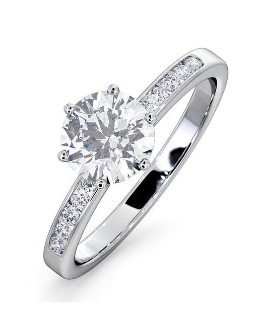 The Diamond Store White Charlotte Gia Diamond Engagement Side Stone Ring 1.20Ct G/Vs2