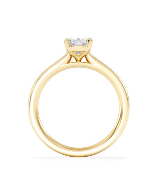 The Diamond Store Metallic Amora 1.00Ct Elongated Cushion Cut Lab Diamond Solitaire Engagement Ring