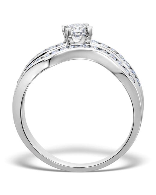 The Diamond Store Metallic Matching Diamond Engagement And Wedding Ring 0.71Ct 18K