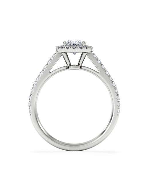 The Diamond Store White Georgina Lab Oval Diamond Halo Engagement Ring 1.55Ct F/Vs1