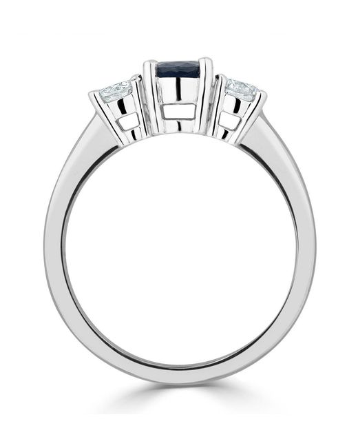 The Diamond Store Blue Sapphire 0.80Ct And Diamond 0.50Ct 18K Ring Fet23-Uy