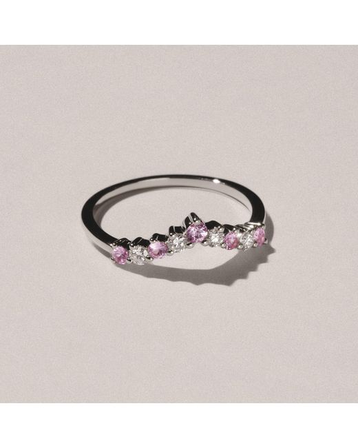 The Diamond Store White Starlit Sapphire And Lab Diamond Wishbone Ring