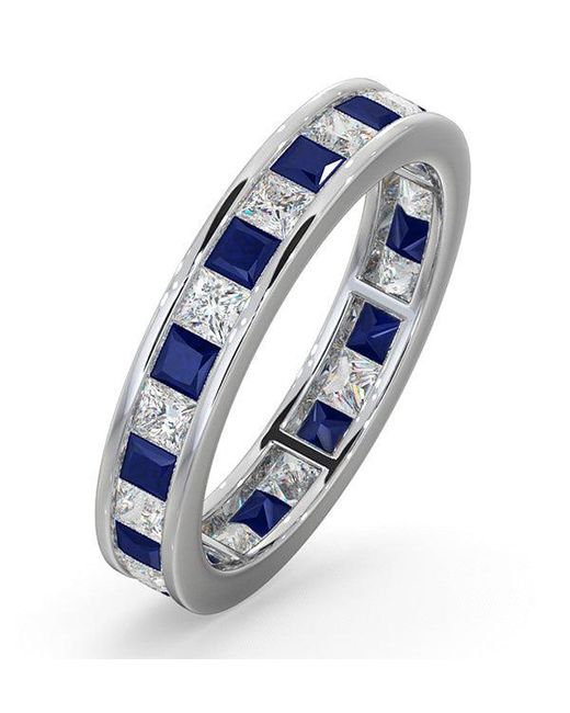 The Diamond Store Blue Eternity Ring Lauren Diamonds G/Vs And Sapphire 2.30Ct