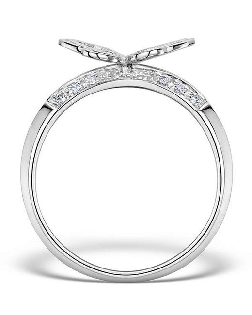 The Diamond Store Metallic Diamond 0.15Ct 9K Butterfly Ring