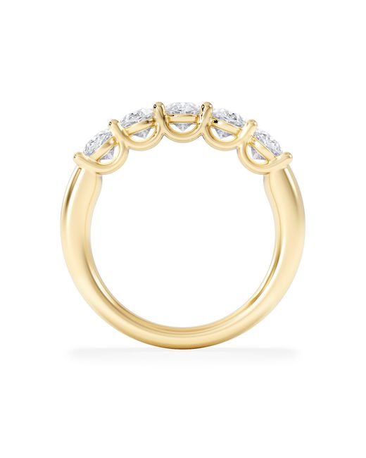 The Diamond Store Metallic Unity 2.00Ct Oval Cut Lab Diamond 5 Stone Ring