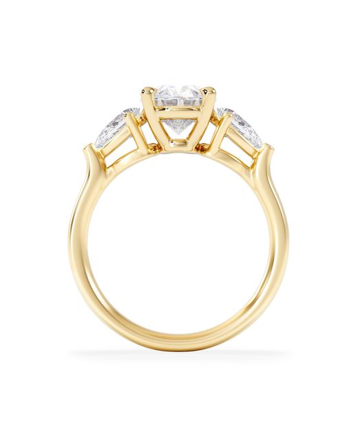 The Diamond Store Metallic Adore 2.60Ct Oval Cut Lab Diamond 3 Stone Engagement Ring