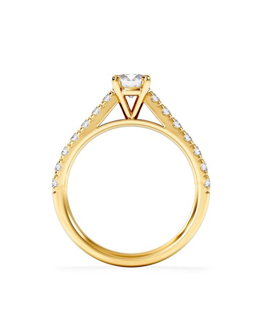 The Diamond Store Metallic Natalia Lab Diamond Engagement Side Stone Ring 18K 0.91Ct F/Vs1