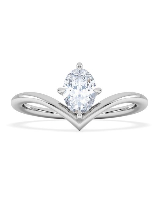 The Diamond Store White Vela 0.50Ct Oval Cut Lab Diamond Solitaire Engagement Ring