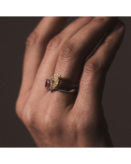 The Diamond Store Metallic Georgina Lab Diamond Oval Halo 1.60Ct Ring