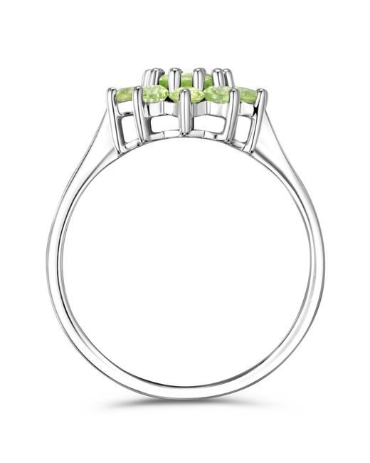 The Diamond Store Green 1.12Ct Peridot Cluster Ring