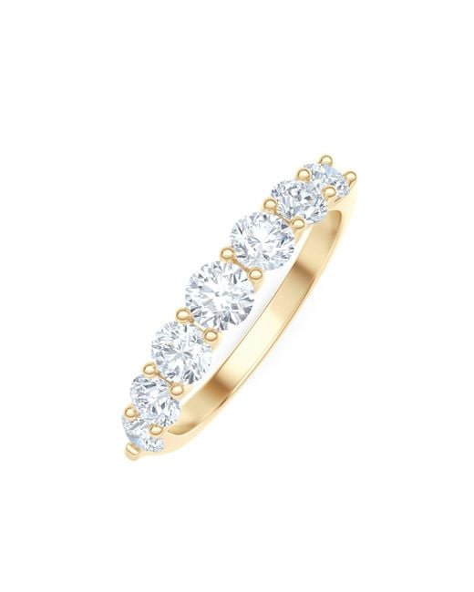 The Diamond Store Metallic Legacy 1.00Ct Round Cut Lab Diamond Half Eternity Ring