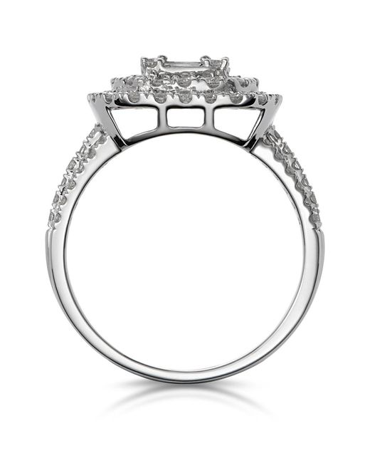 The Diamond Store Metallic 1.25Ct Asteria Collection Double Halo Diamond Ring