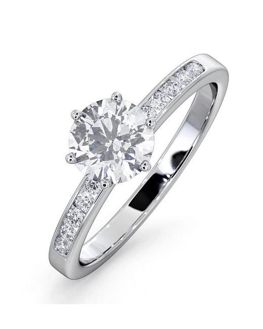 The Diamond Store White Charlotte Gia Diamond Engagement Side Stone Ring 1.10Ct G/Vs2
