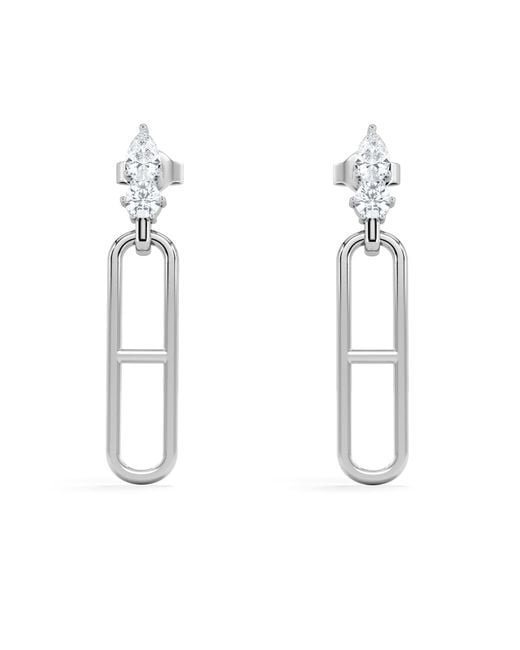 The Diamond Store White Paperclip 0.47Ct Lab Diamond Drop Link Earrings