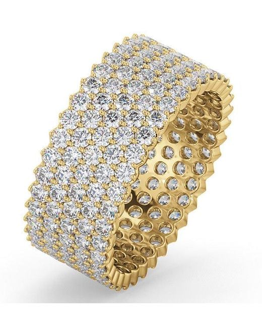 The Diamond Store Metallic 3Ct G/Vs Diamond 18K Full Band Ring for men