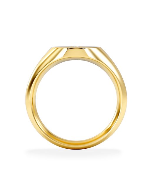 The Diamond Store Metallic Star Signet Lab Diamond Ring