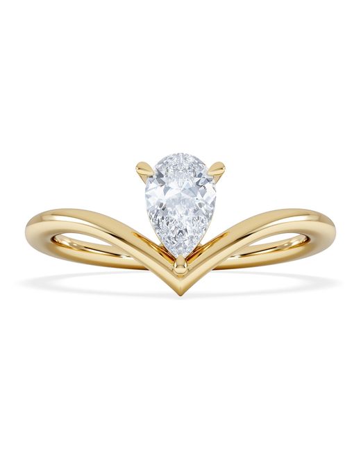 The Diamond Store Metallic Vela 0.50Ct Pear Cut Lab Diamond Solitaire Engagement Ring